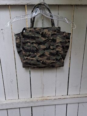Camo Canvas Tote Bag - Green/Brown/Black